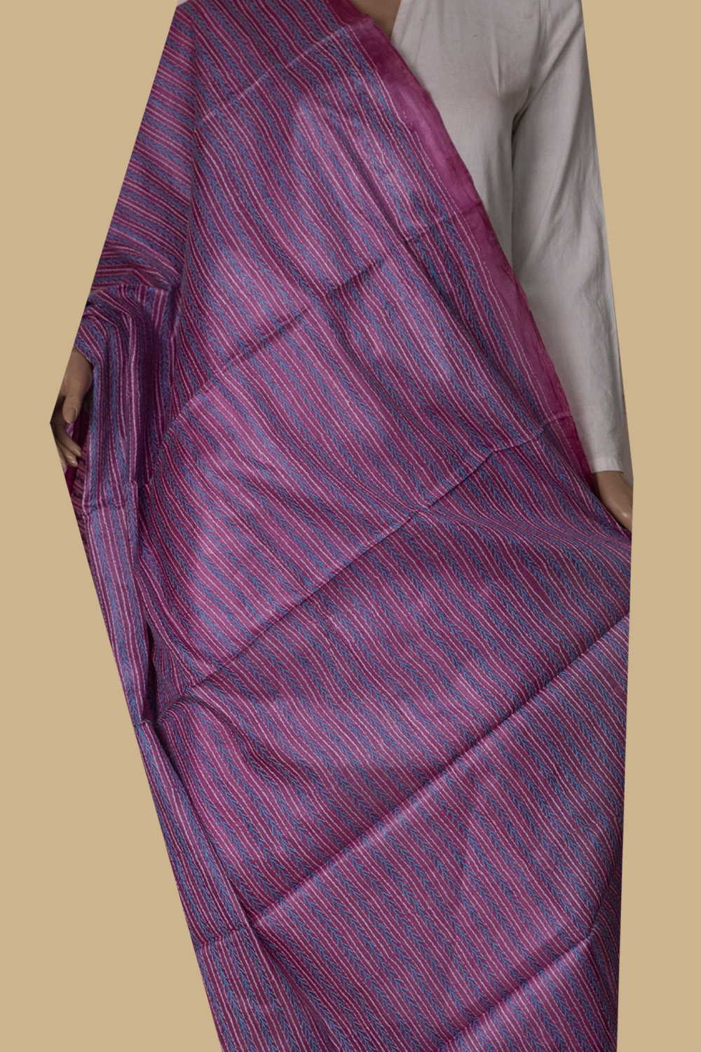 Kantha Silk Dupatta - Matkatus 