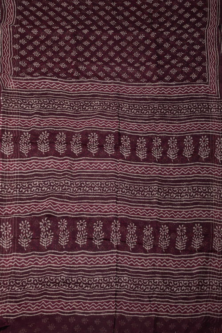 Block Printed Cotton Saree - Matkatus 