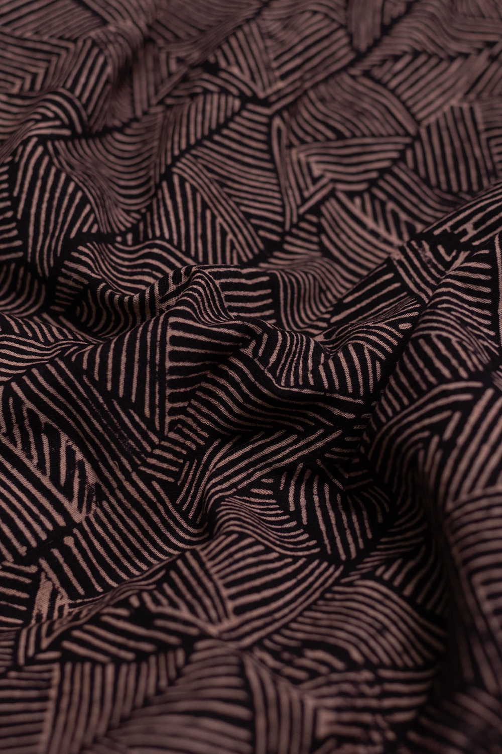 Black Ajrak Print Fabrics - Matkatus 