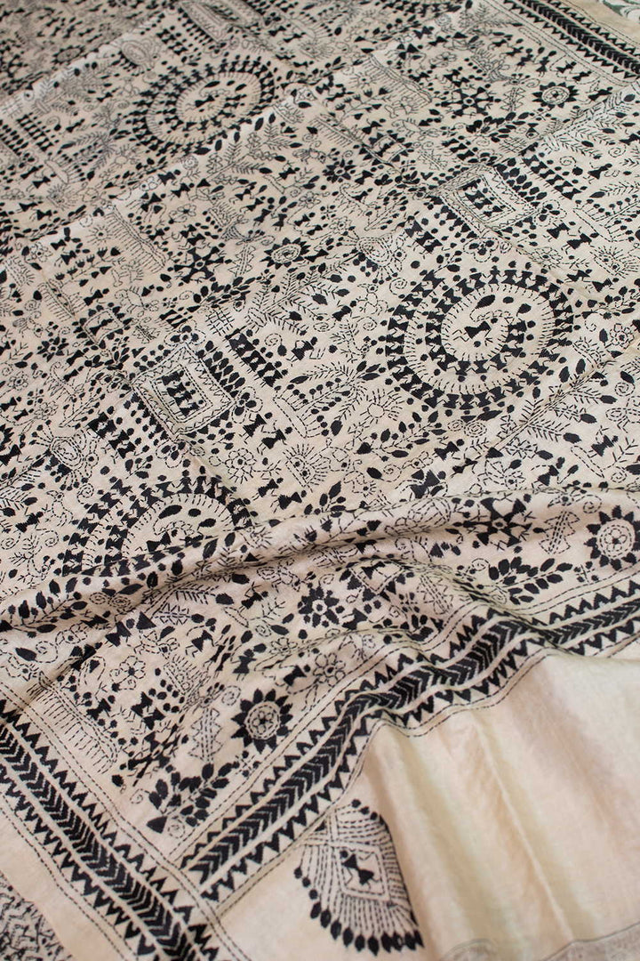 Kantha Silk Dupatta - Matkatus 