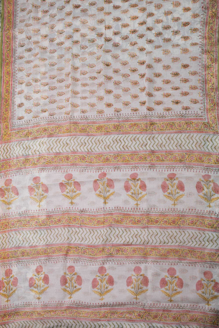 Block Printed Cotton Saree - Matkatus 