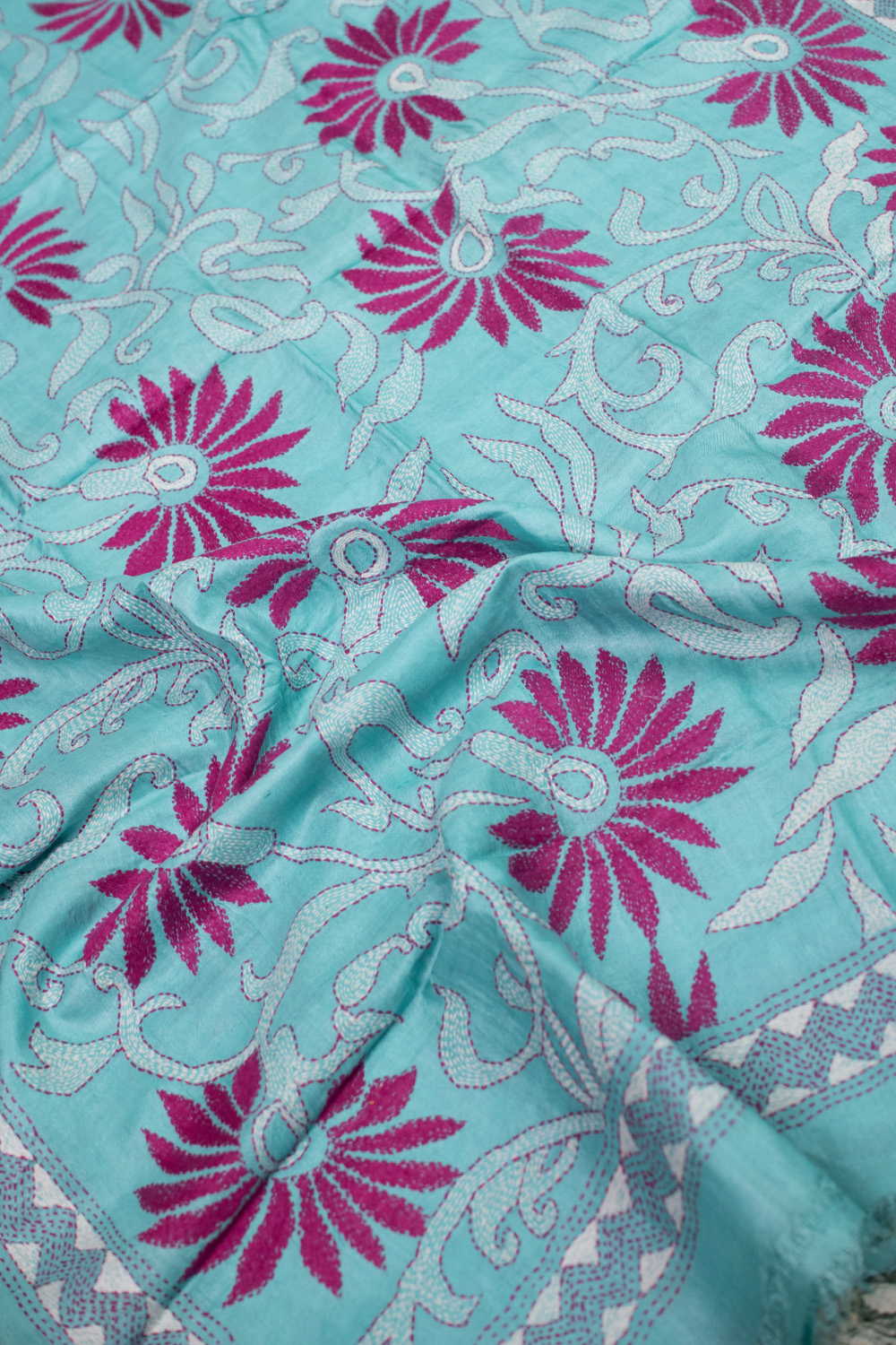 Kantha Silk Dupatta - Matkatus 
