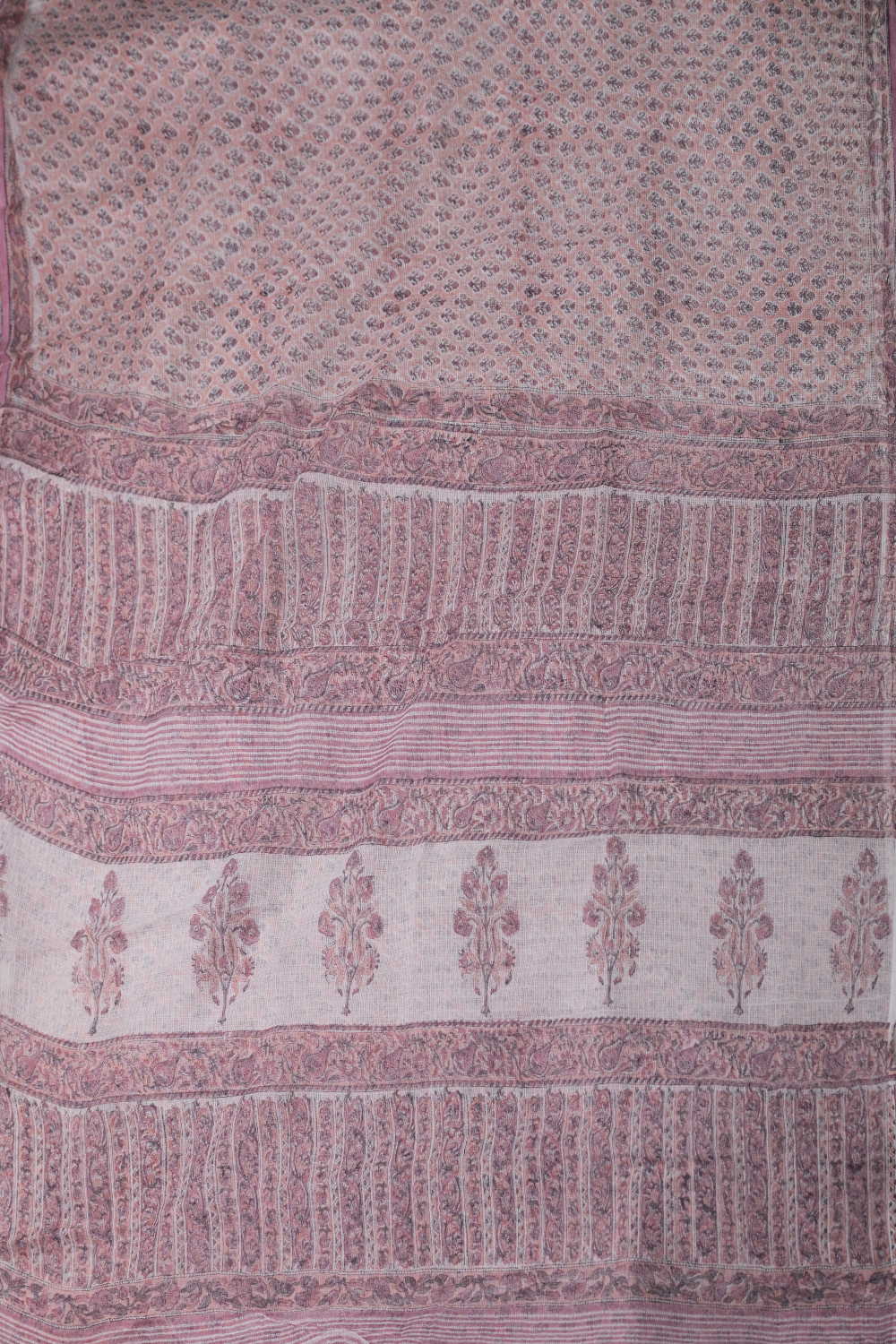 Block Printed Cotton Saree - Matkatus 
