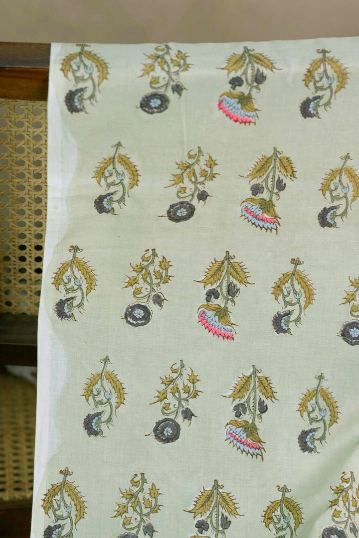 Forest Poetry Sanganeri Cotton Fabric