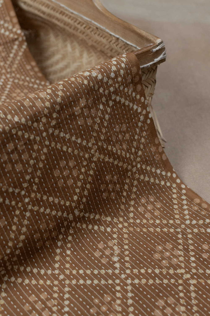Fenugreek Yellow Kantha Stitch Dabu Cotton Fabric - 0.85m