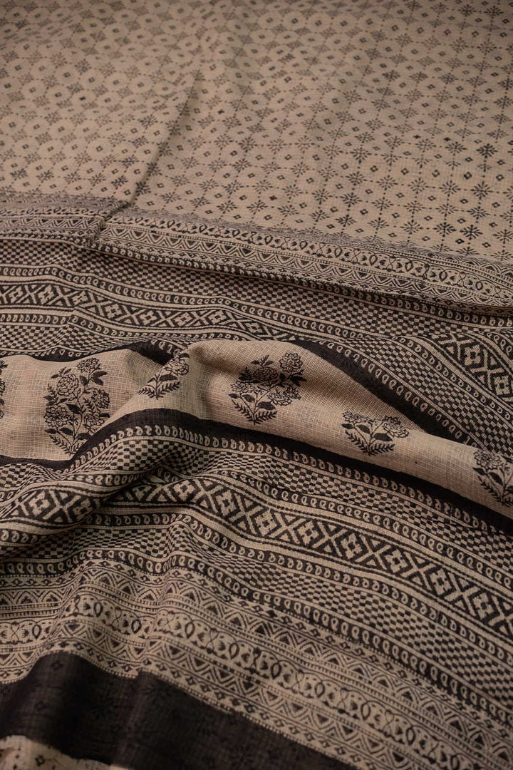 Block Printed Cotton Saree - Matkatus 