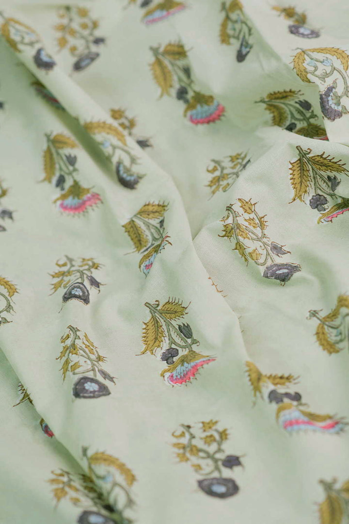 Forest Poetry Sanganeri Cotton Fabric