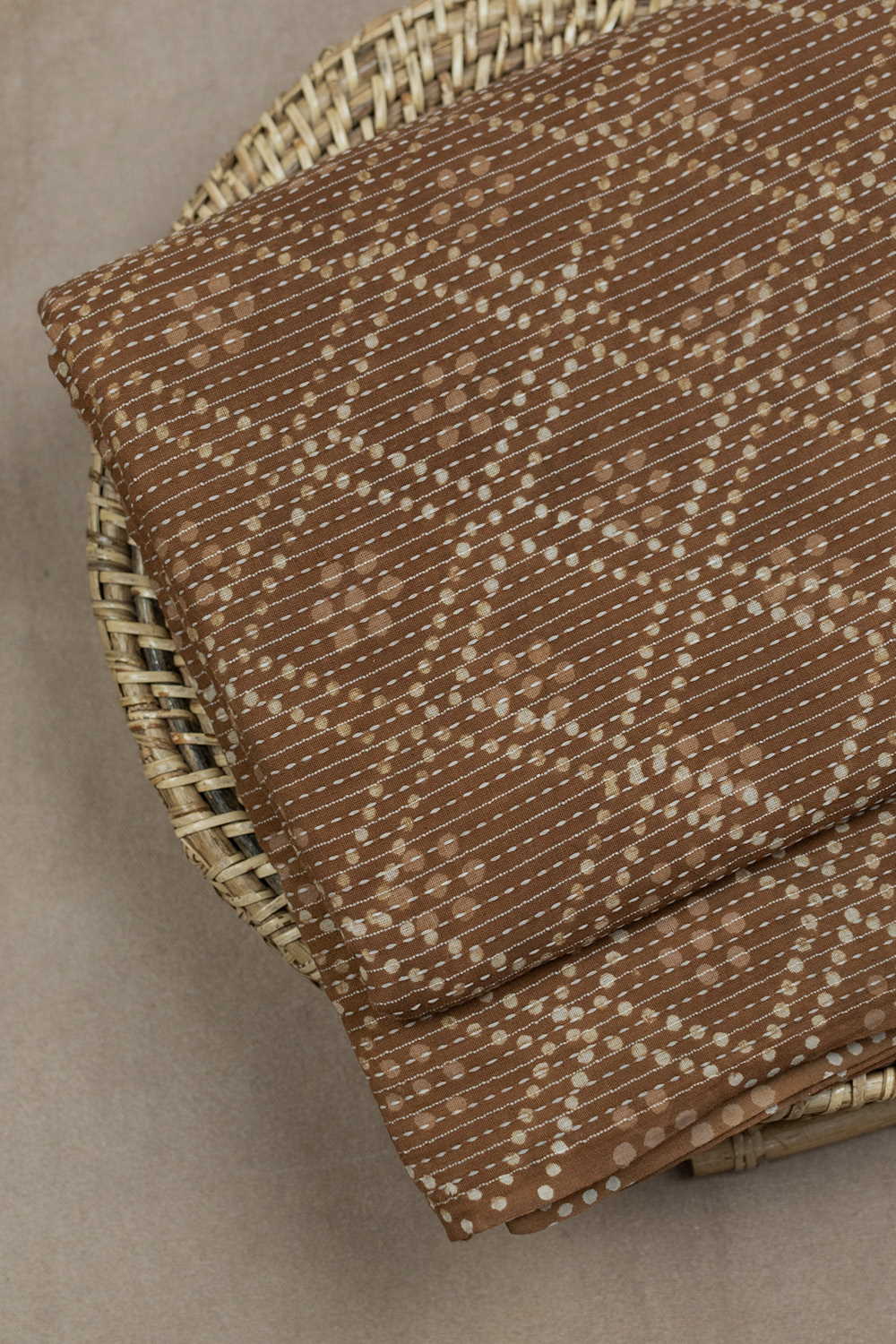 Fenugreek Yellow Kantha Stitch Dabu Cotton Fabric