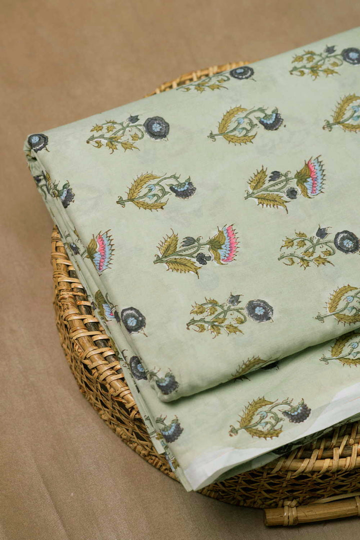 Forest Poetry Sanganeri Cotton Fabric