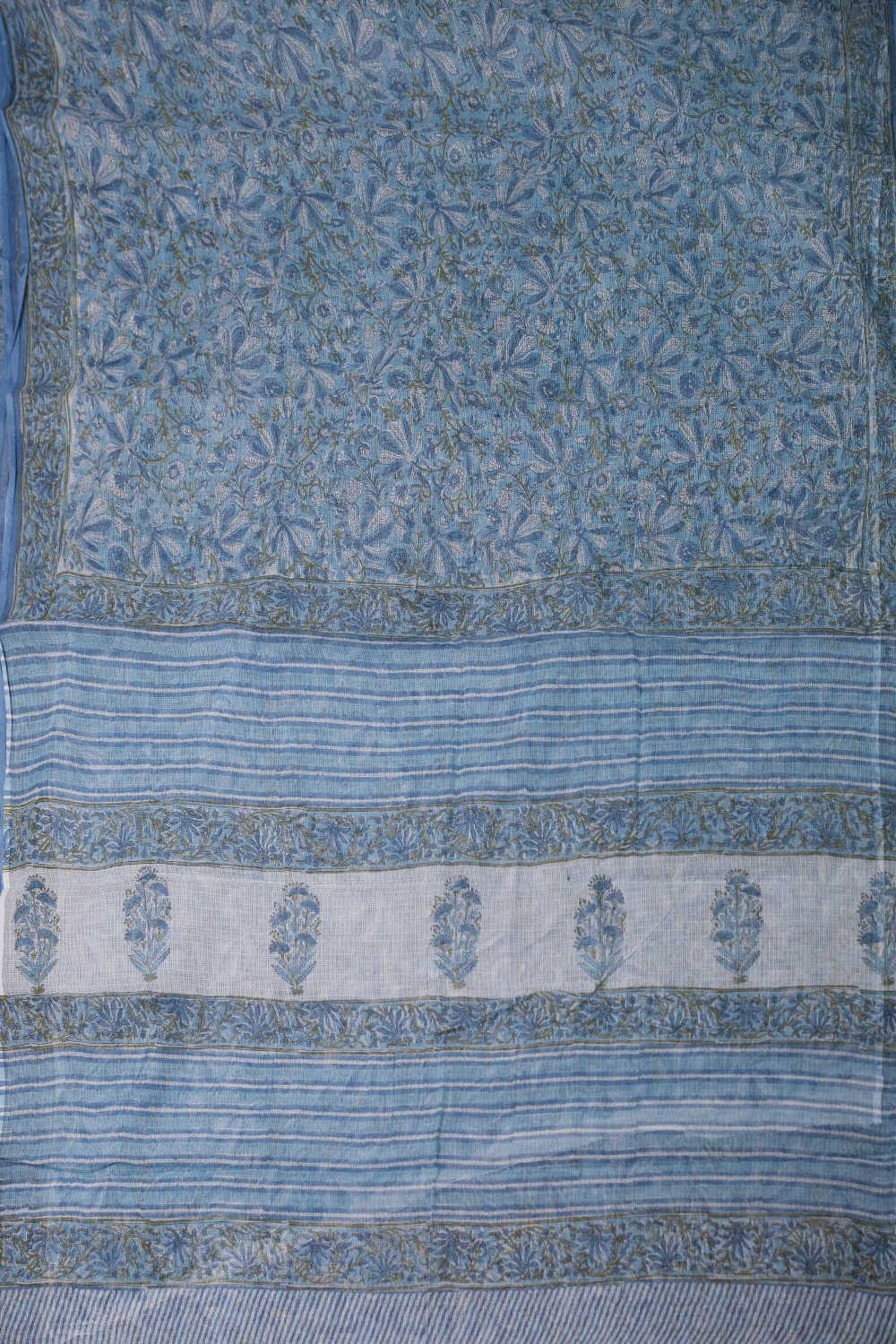 Block Printed Cotton Saree - Matkatus 