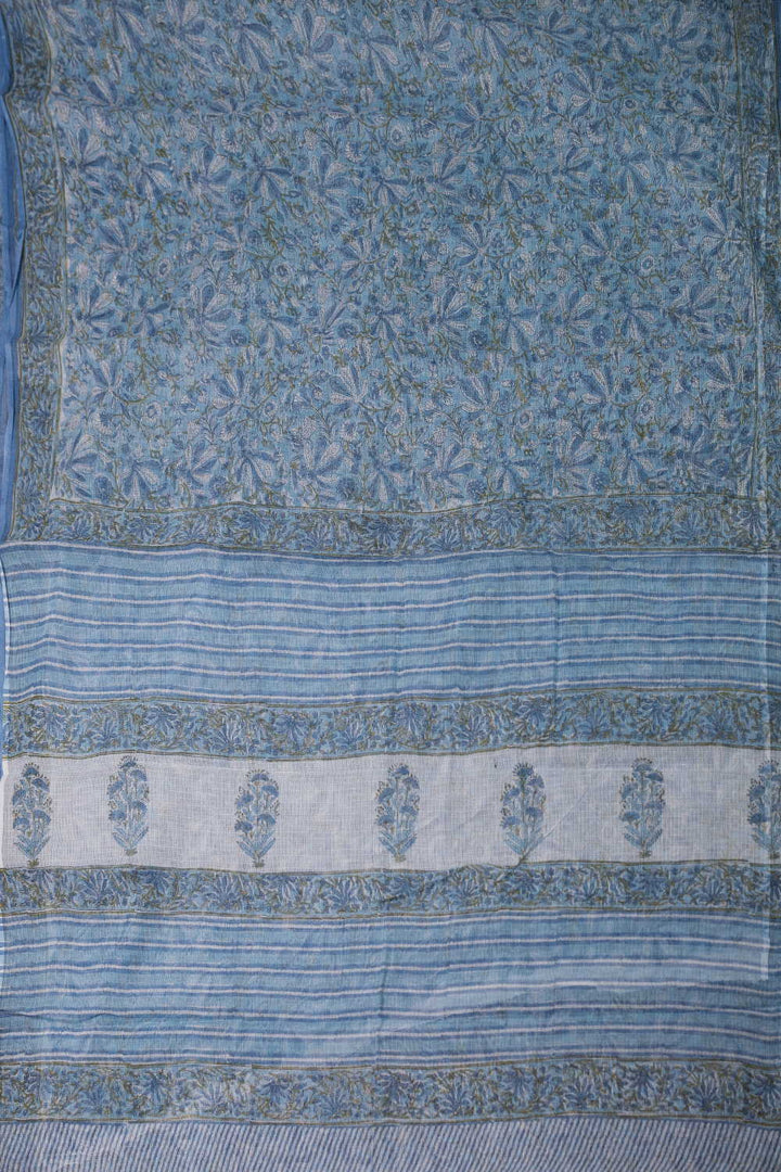 Block Printed Cotton Saree - Matkatus 