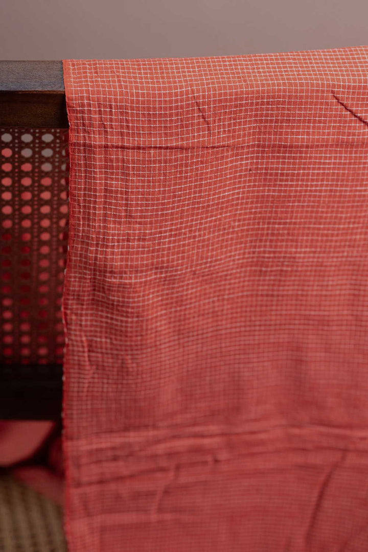 Checks Pattern Handwoven Cotton Fabric