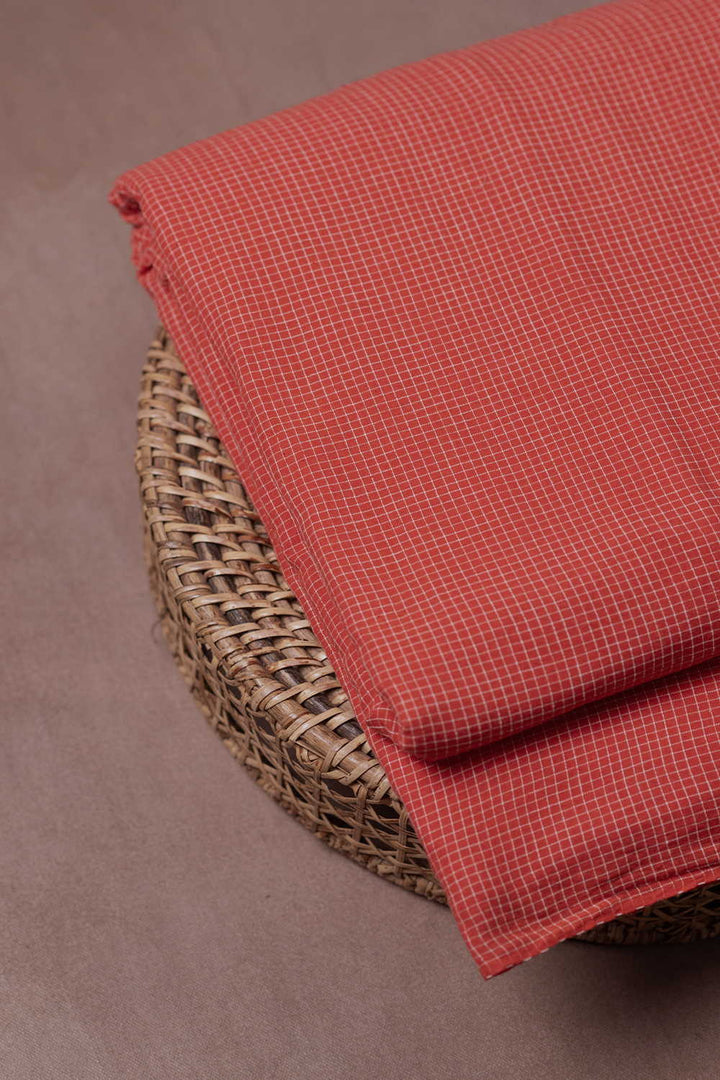 Checks Pattern Handwoven Cotton Fabric