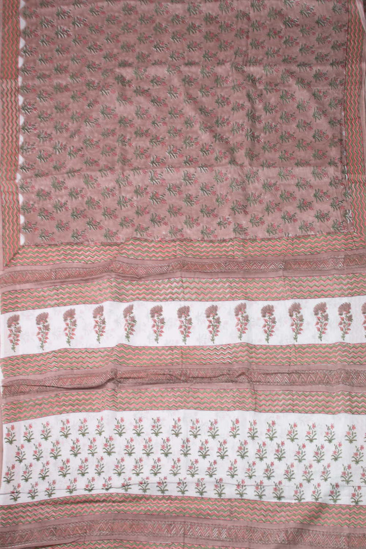 Block Printed Cotton Saree - Matkatus