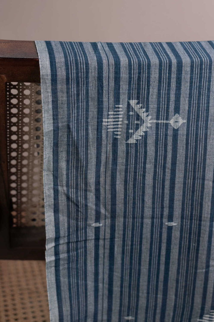Stripe & Butta Jamdani Cotton Fabric