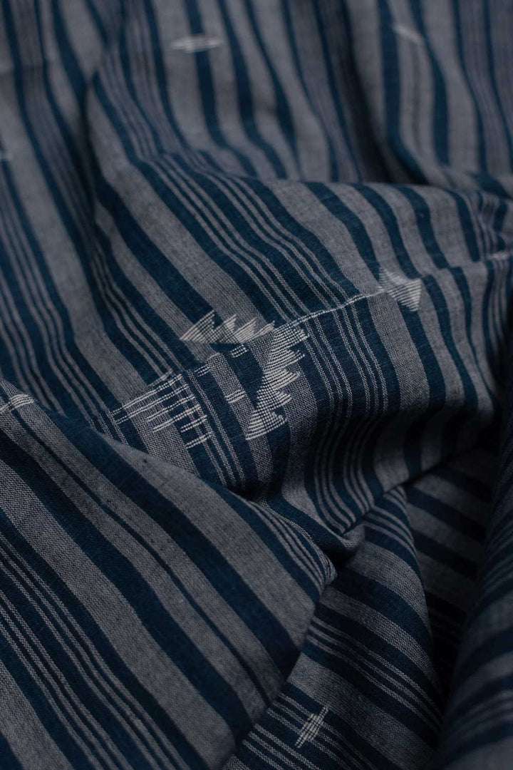 Stripe & Butta Jamdani Cotton Fabric