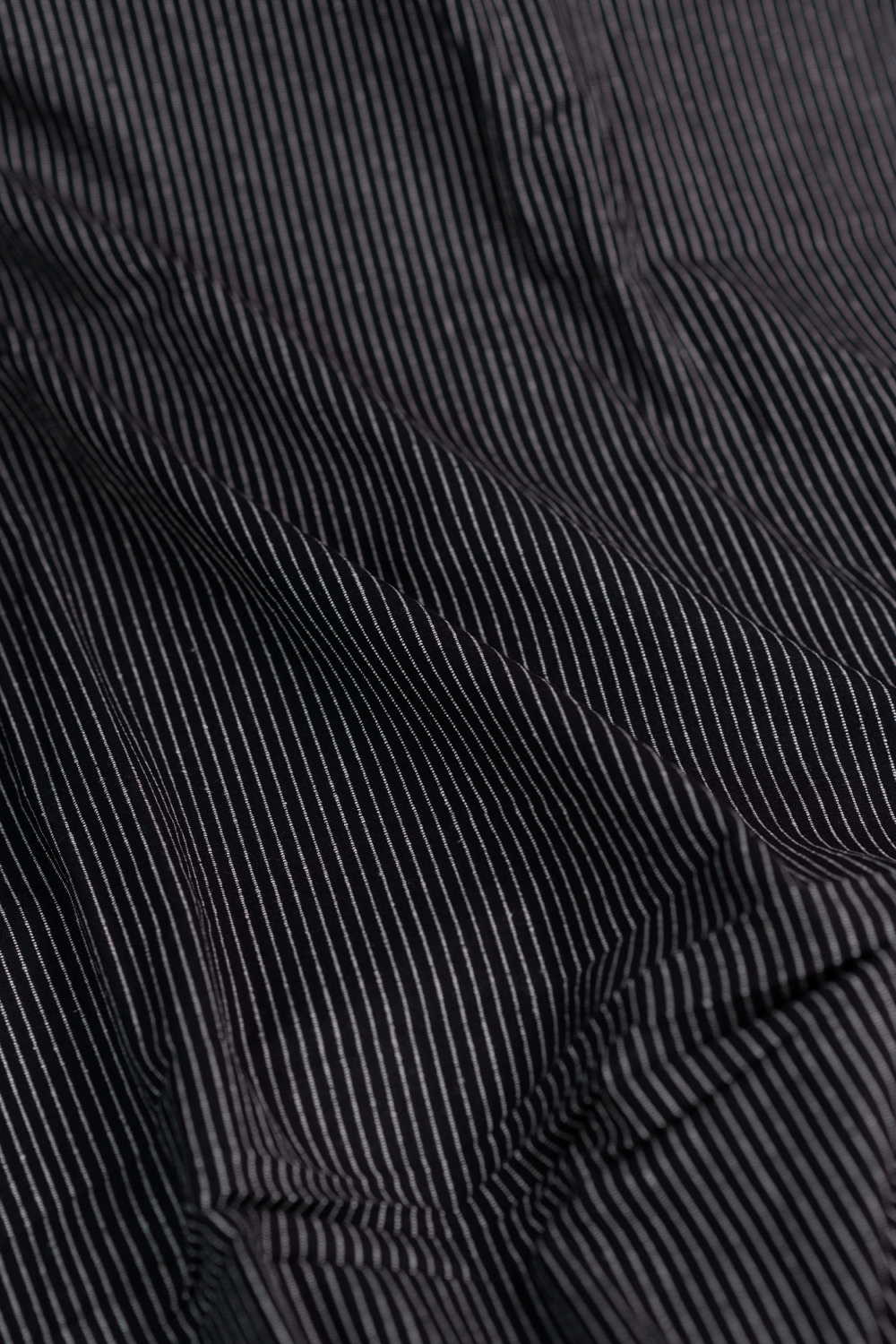 Black - Rib Stripe Yarn Dyed Ribbed Cotton Fabric