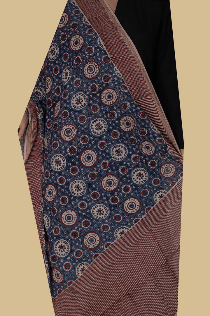 Ajrak Cotton Dupatta - Matkatus 