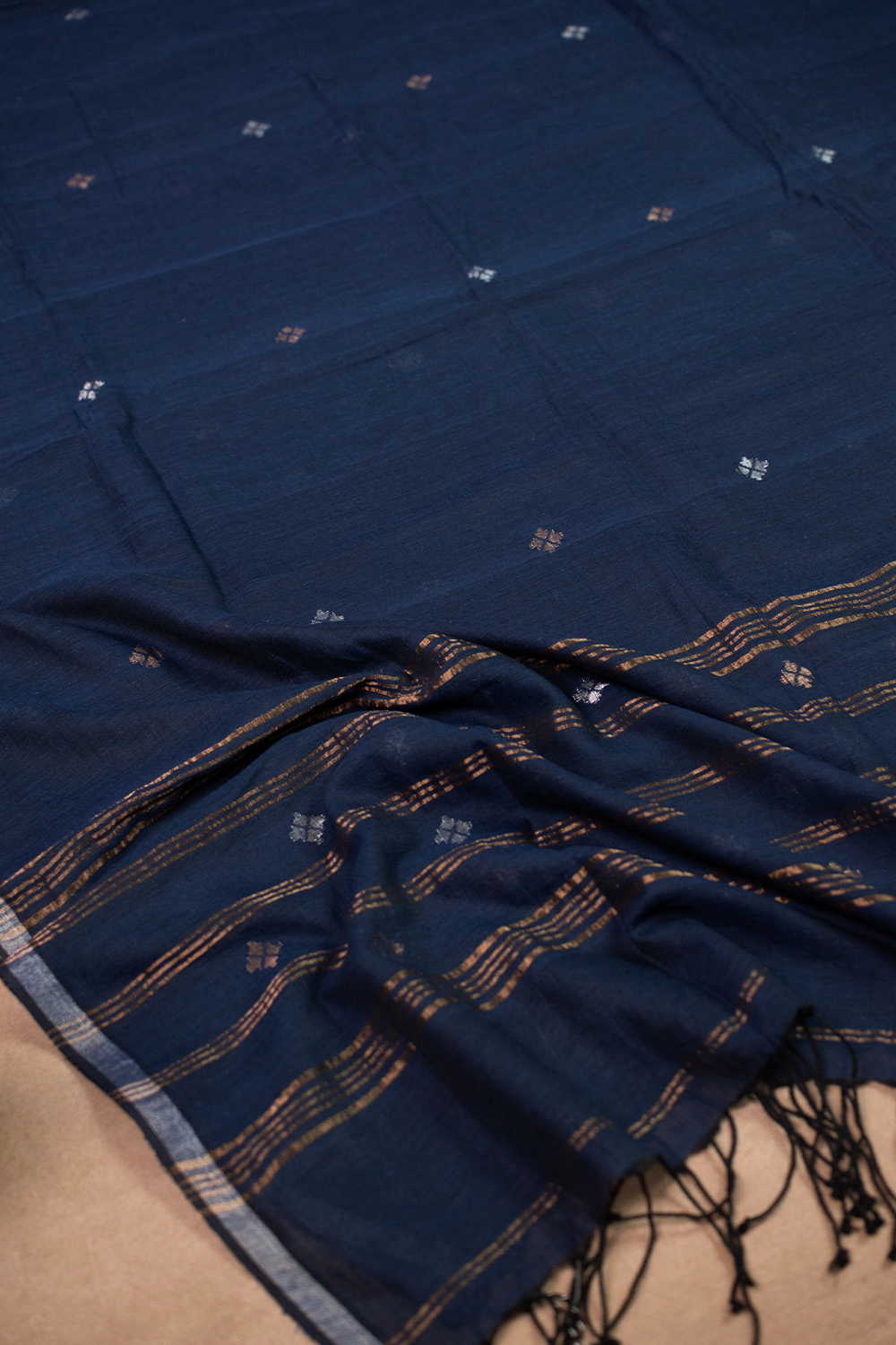 Indigo - Arrow Butta Jamdani Cotton Dupatta