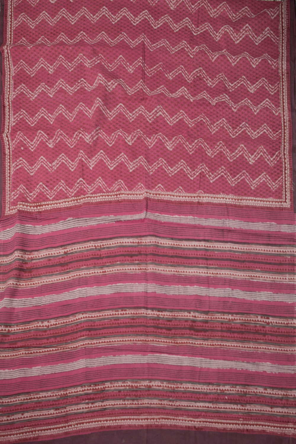 Block Printed Cotton Saree - Matkatus 