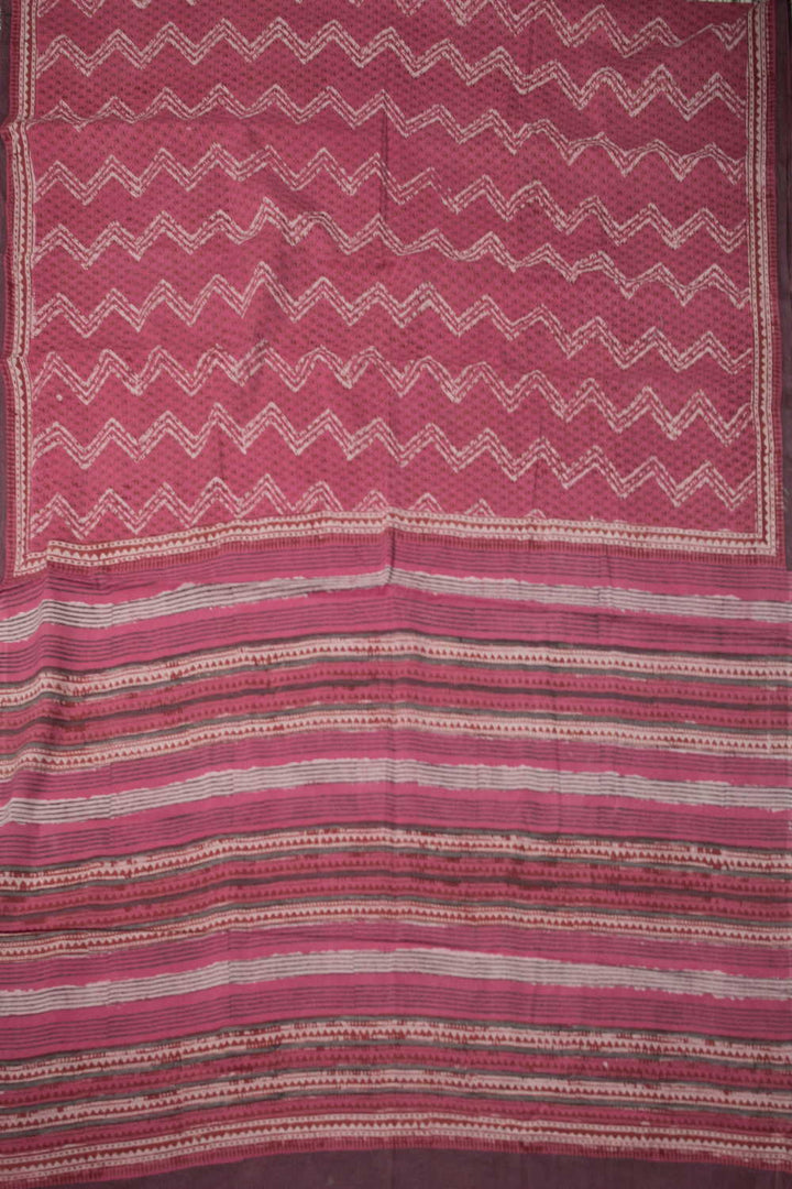 Block Printed Cotton Saree - Matkatus 