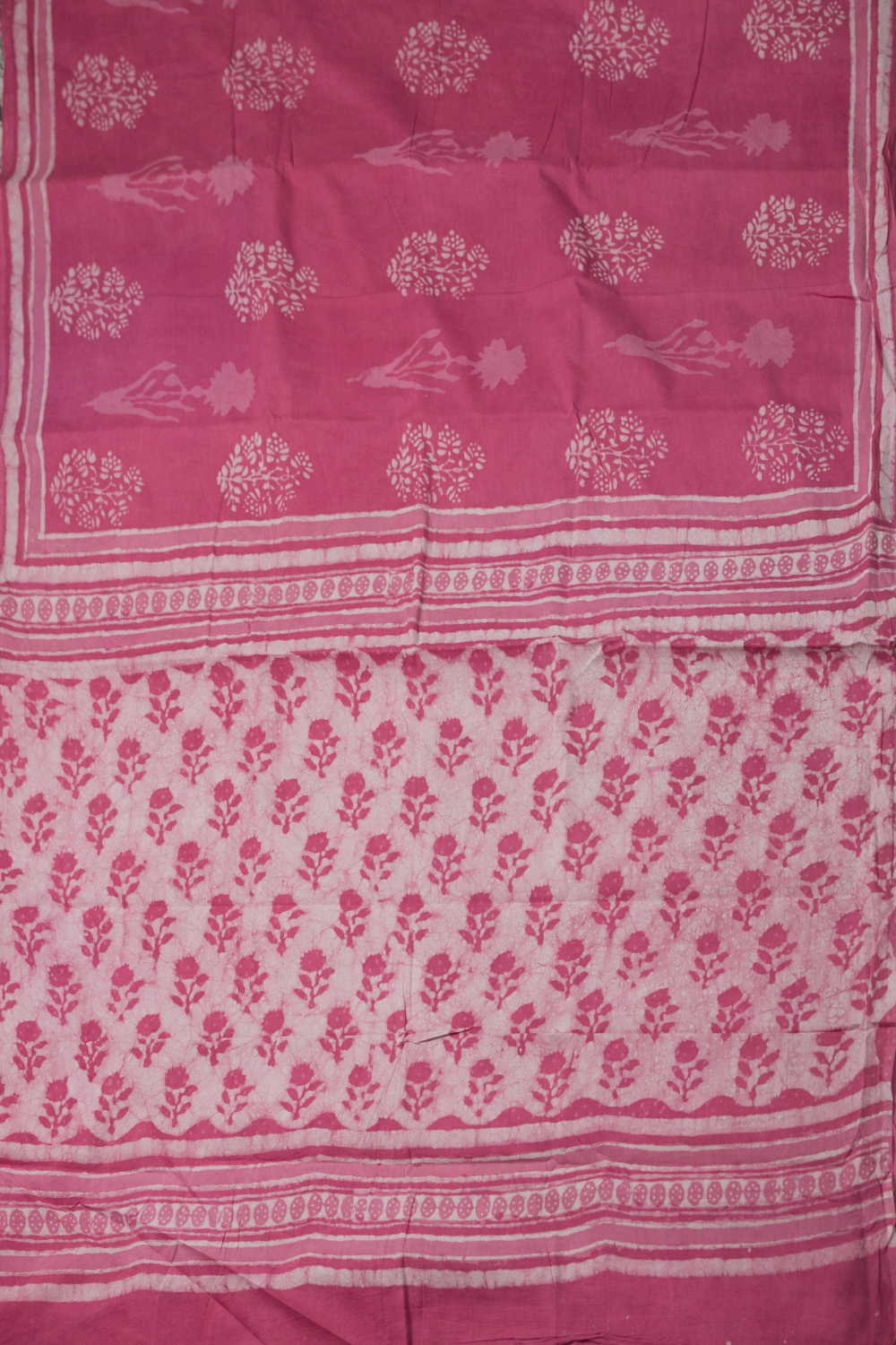 Block Printed Cotton Saree - Matkatus 