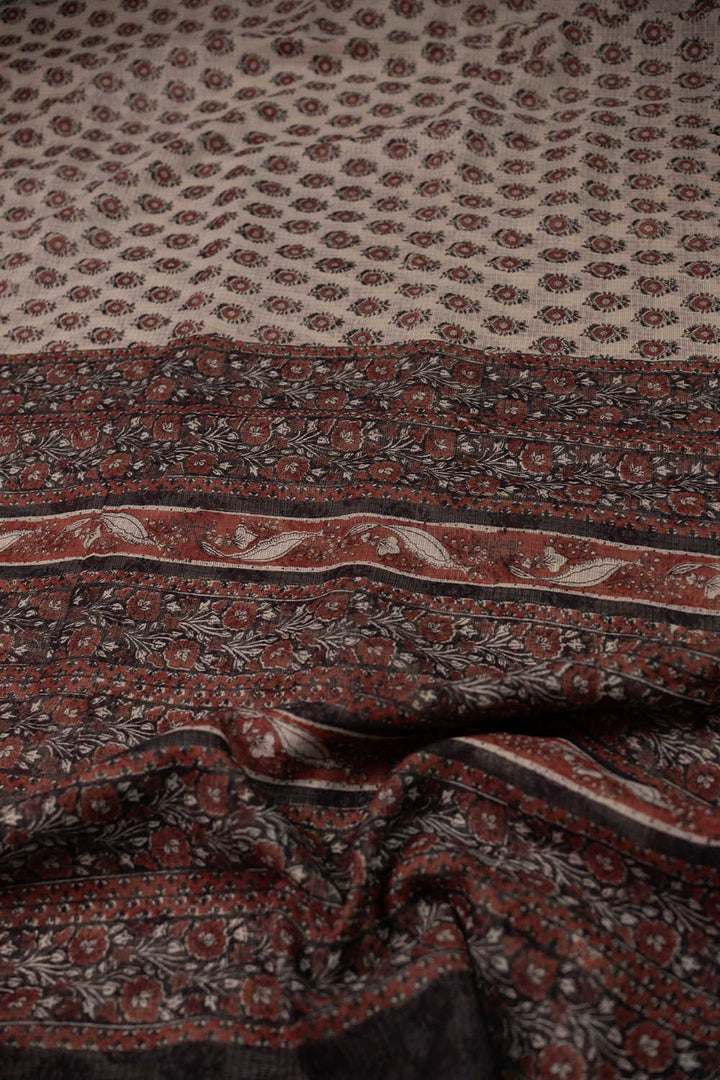 Block Printed Cotton Saree - Matkatus 