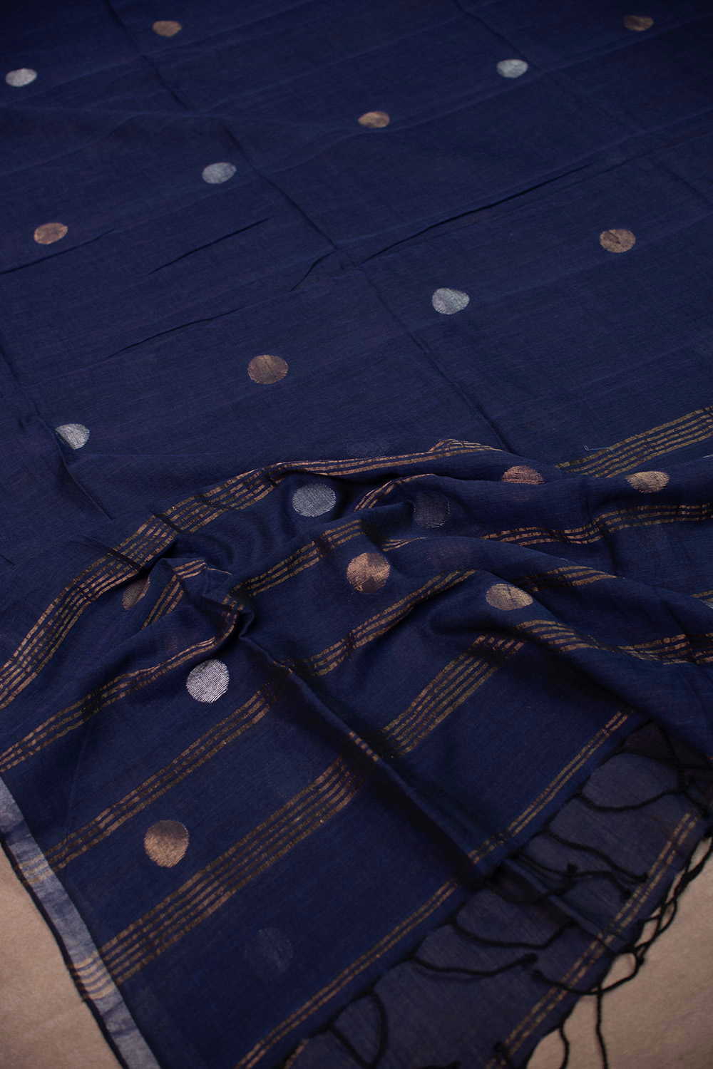Circle Butta - Deep Blue Jamdani Cotton Dupatta