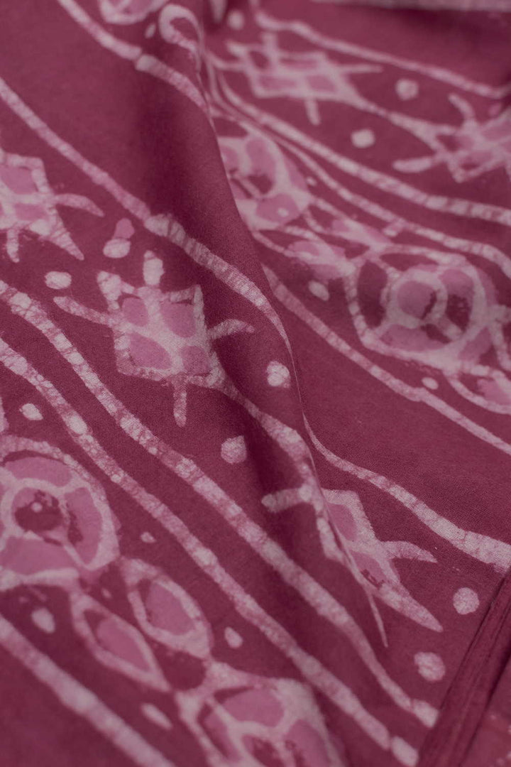 Patterned on Pink Dabu Cotton Fabric - 1.9m