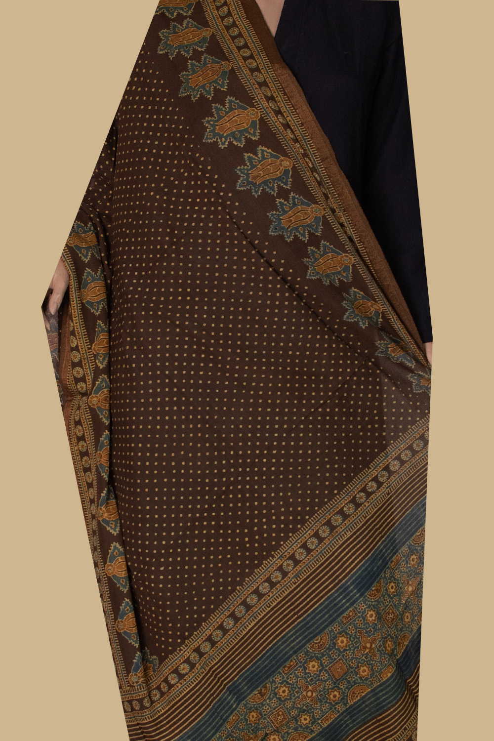 Ajrak Cotton Dupatta - Matkatus 