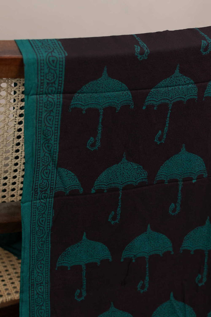 Umbrella Pattern Bagh Cotton Fabric - 0.75m