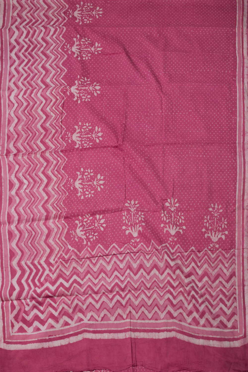 Block Printed Cotton Saree - Matkatus 