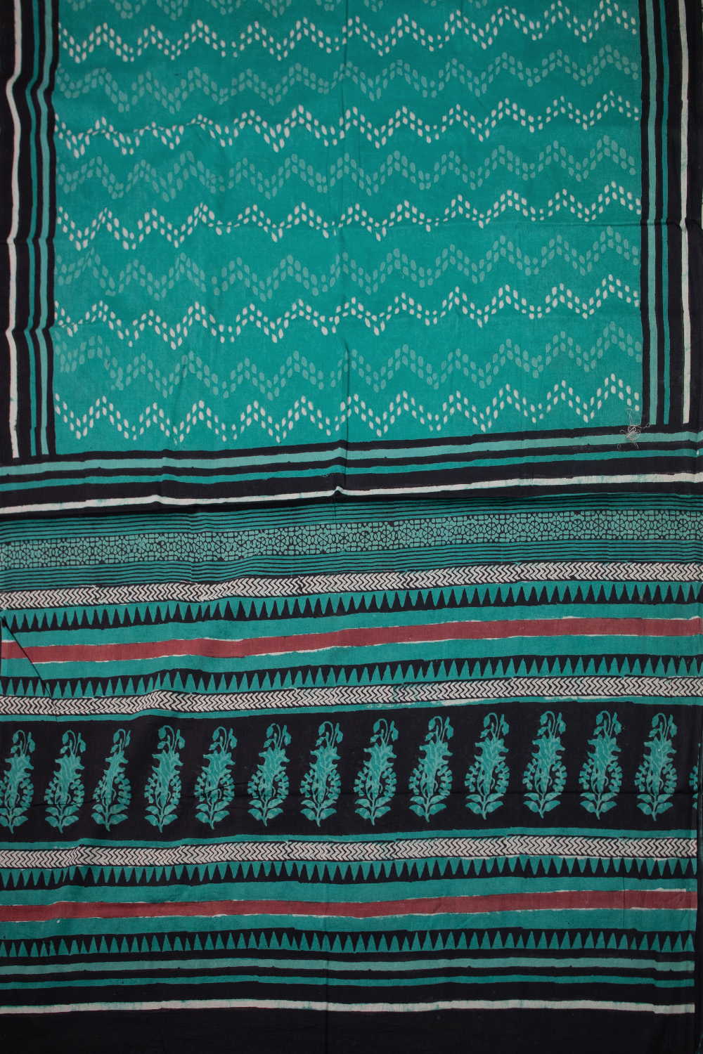 Block Printed Cotton Saree - Matkatus 