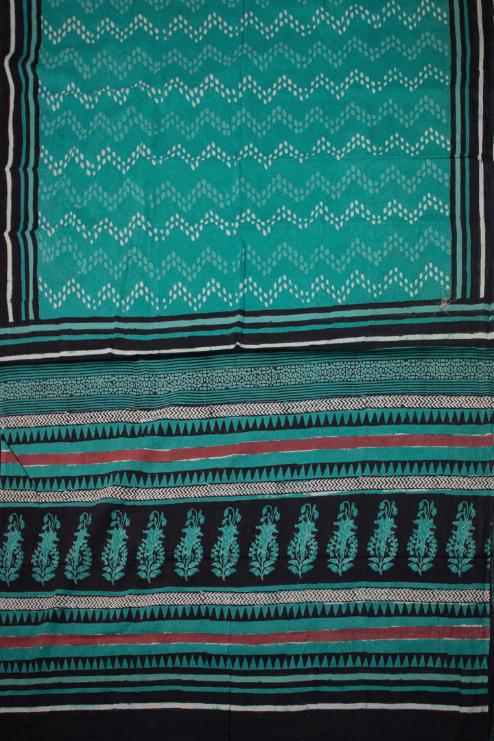 Block Printed Cotton Saree - Matkatus 