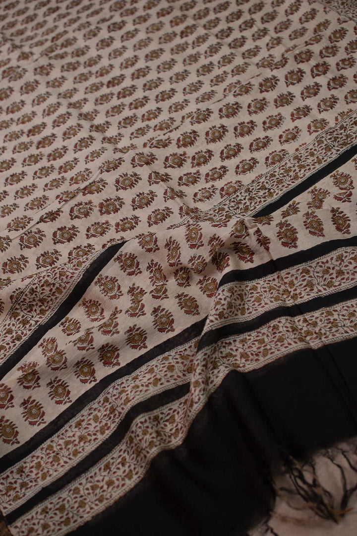 Little Motifs Block Printed Chanderi Dupatta