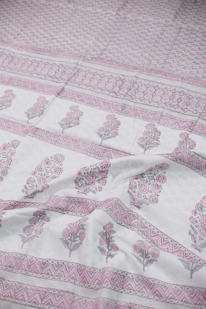 Block Printed Cotton Saree - Matkatus