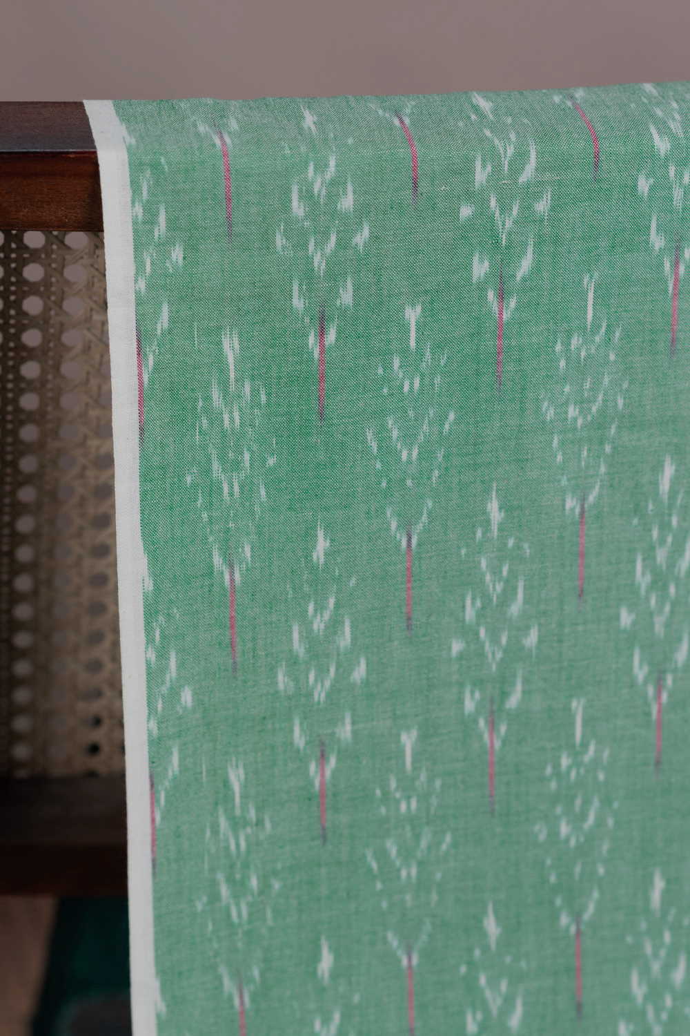Light Green Ikat Cotton Fabric