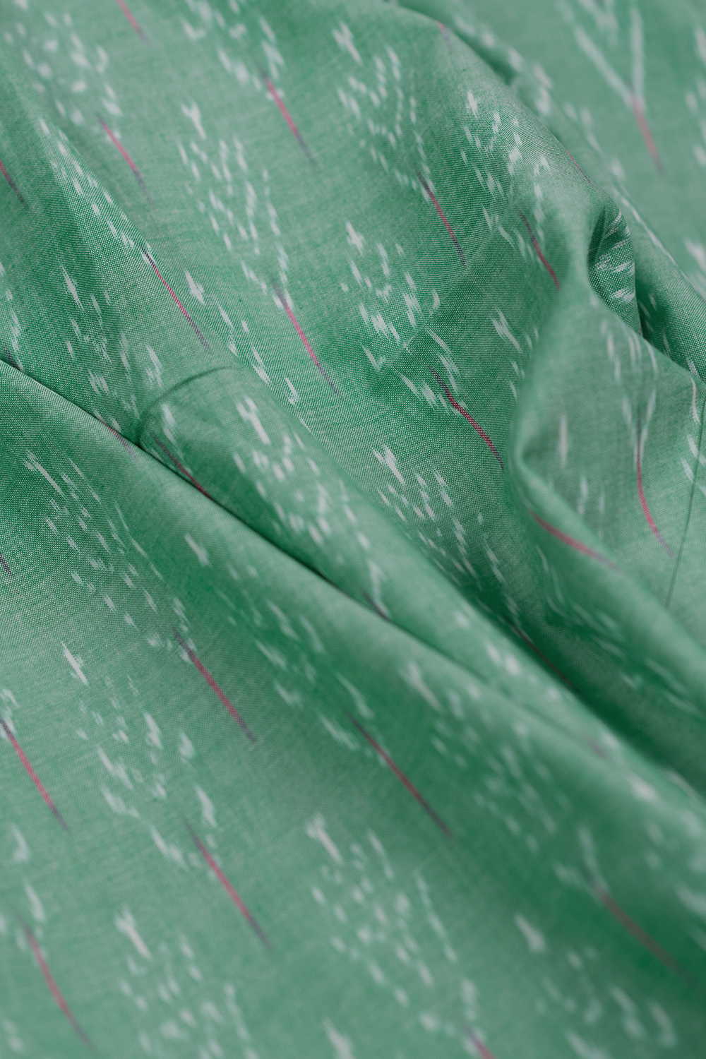 Light Green Ikat Cotton Fabric
