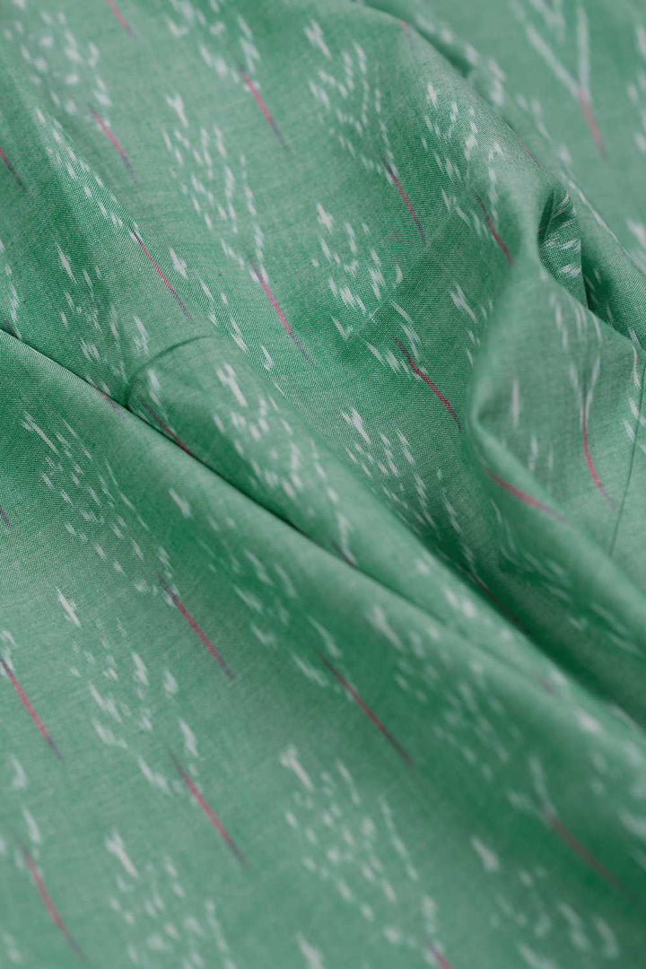 Light Green Ikat Cotton Fabric