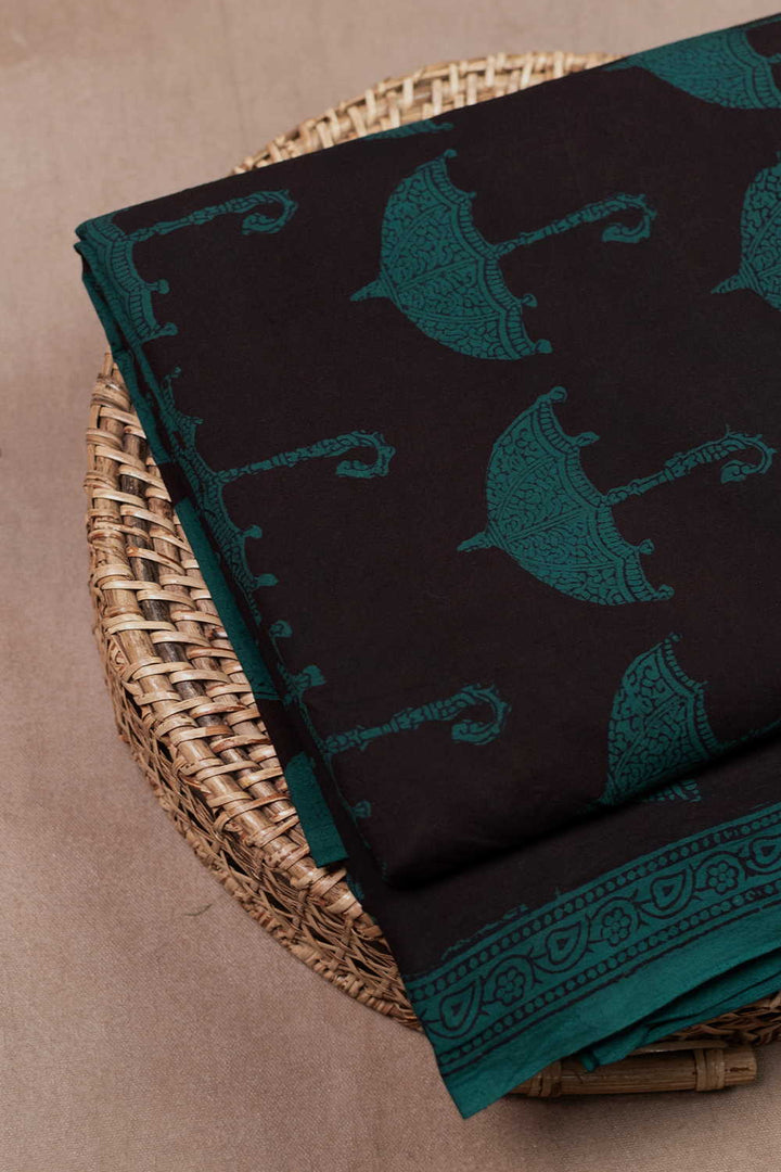 Umbrella Pattern Bagh Cotton Fabric - 0.75m