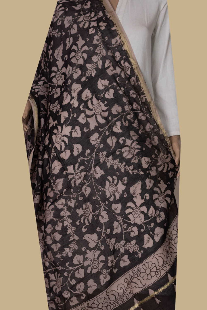 Painted Kalamkari Dupatta - Matkatus