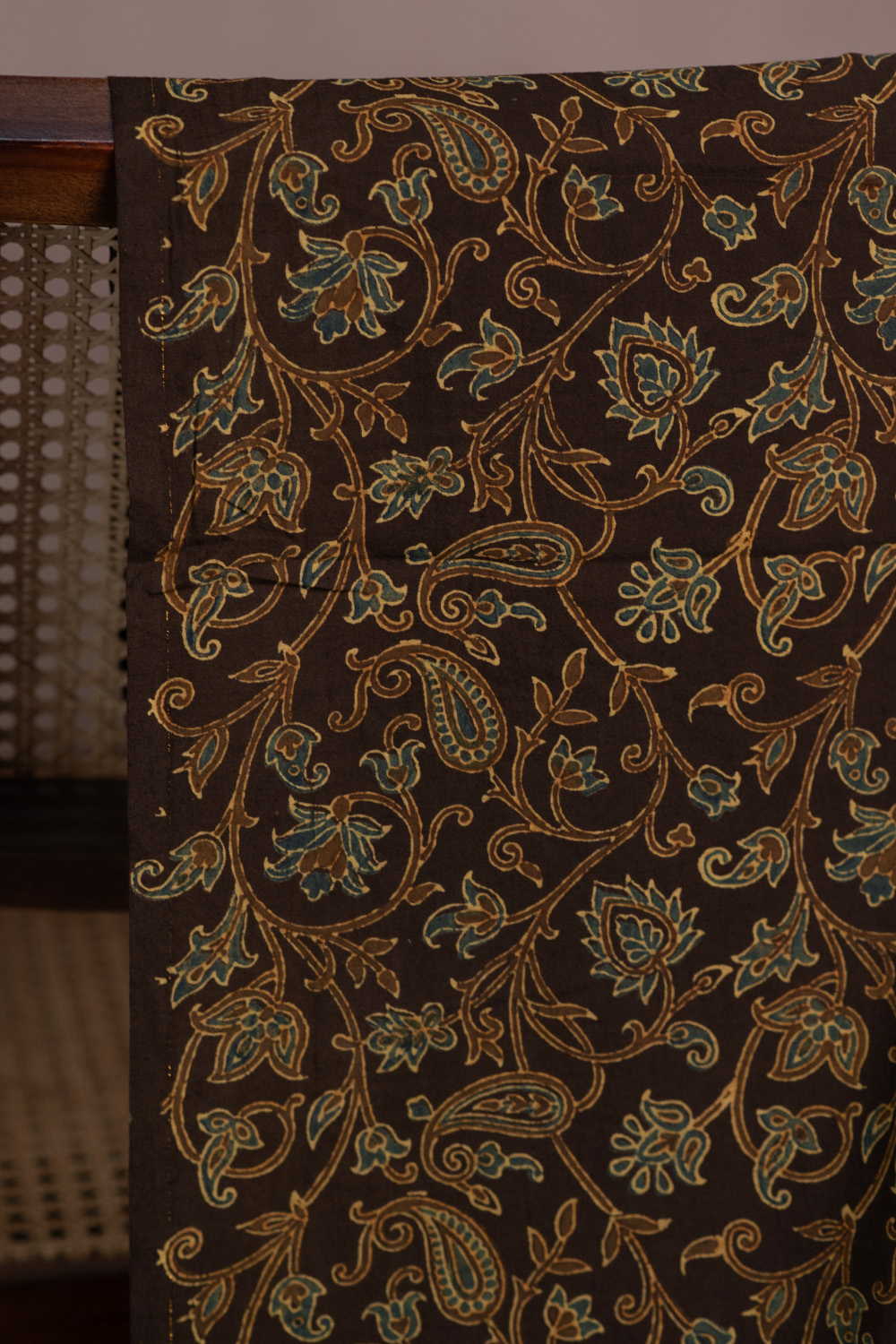 Florals - Brown Ajrak Cotton Fabric