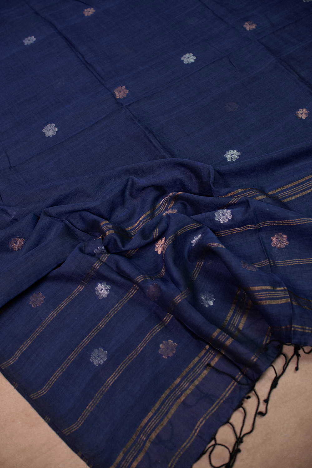 Zari Blosom - Blue Jamdani Cotton Dupatta