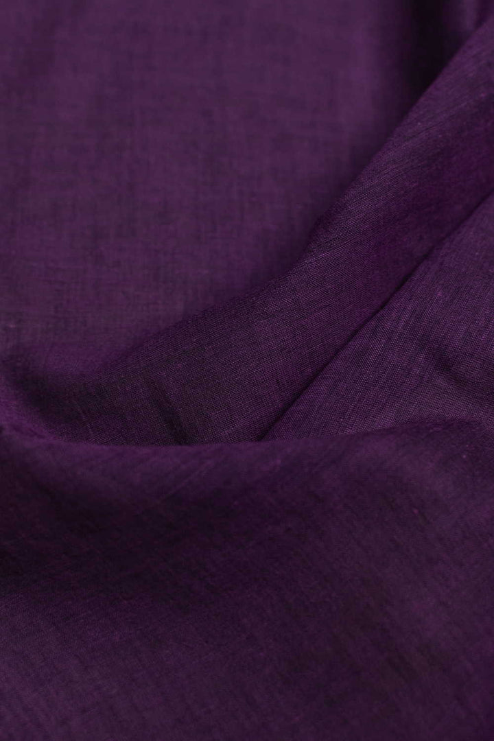 Eggplant Purple Handwoven Mul Cotton Fabric