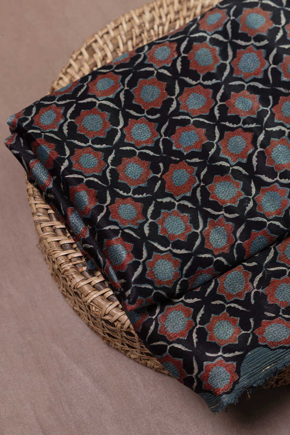 Block Printed Modal Silk Fabric - Matkatus 