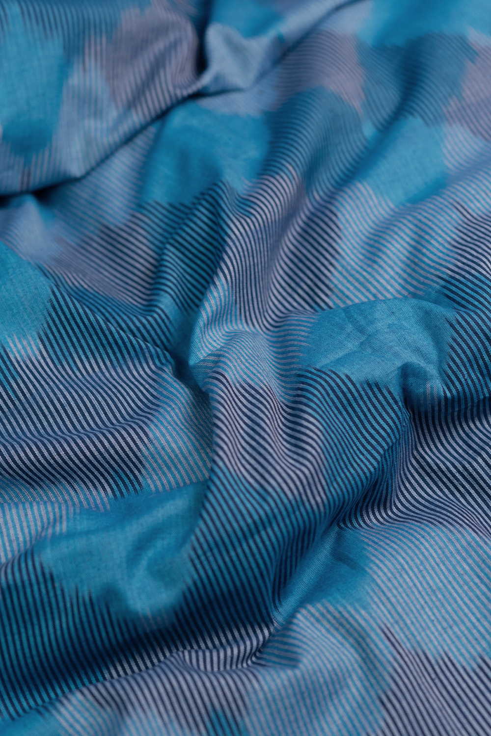 Sea Breeze Stripes Ikat Cotton Fabric