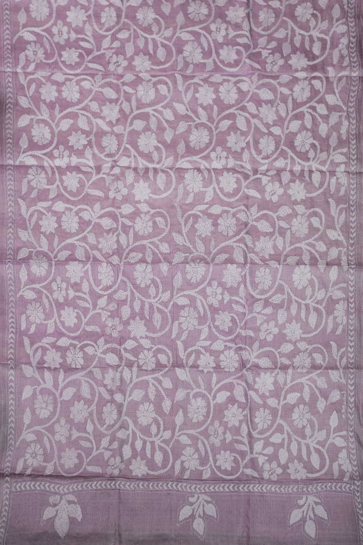 Flamingo Pink Kantha Silk Dupatta