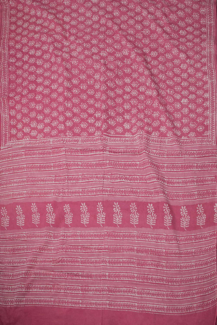 Block Printed Cotton Saree - Matkatus 