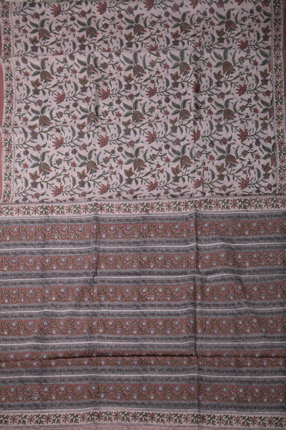 Block Printed Cotton Saree - Matkatus 