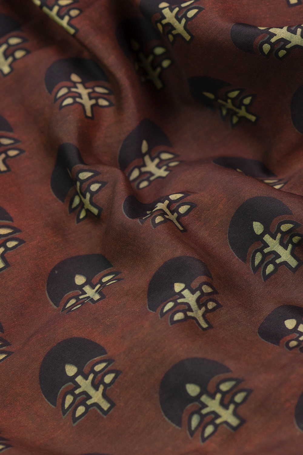 Block Printed Silk Cotton Fabric - Matkatus 